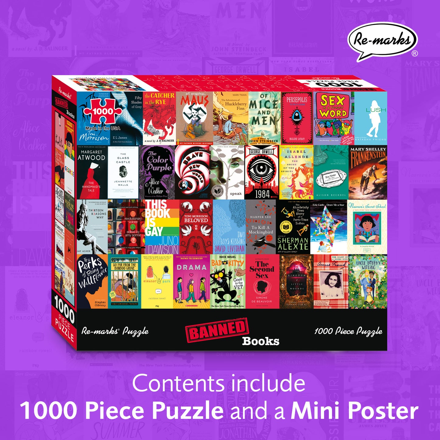 Banned Books Literary Collage 1000-Piece Jigsaw Puzzle