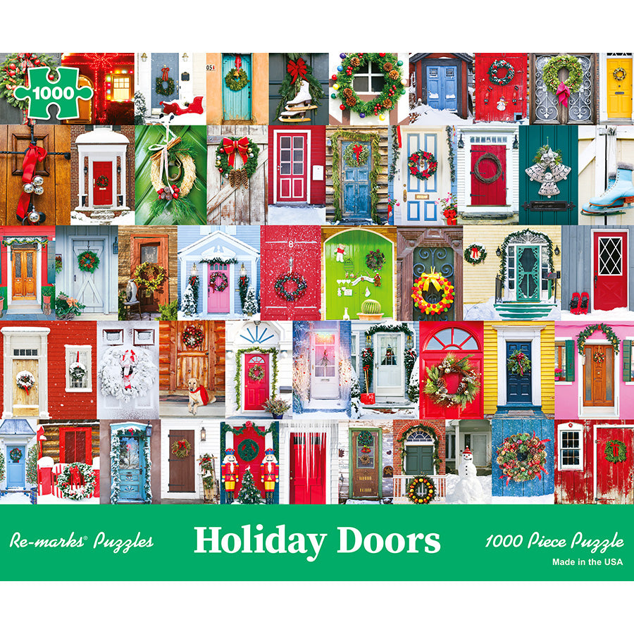 Holiday Doors Collage 1000-Piece Jigsaw Puzzle