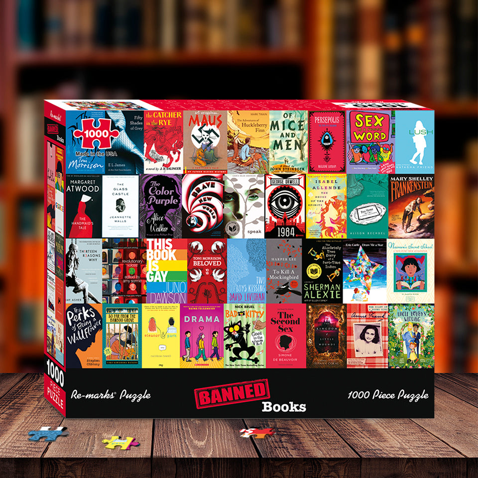 Banned Books Literary Collage 1000-Piece Jigsaw Puzzle