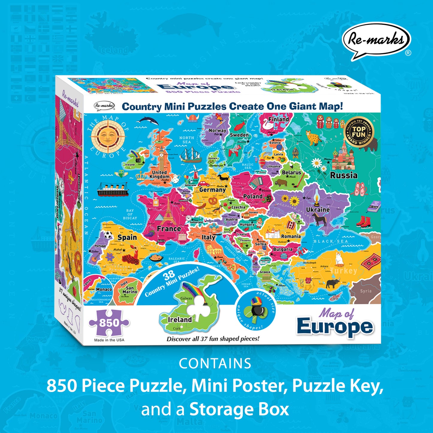 Map of Europe Educational 850-Piece Jumbo Puzzle