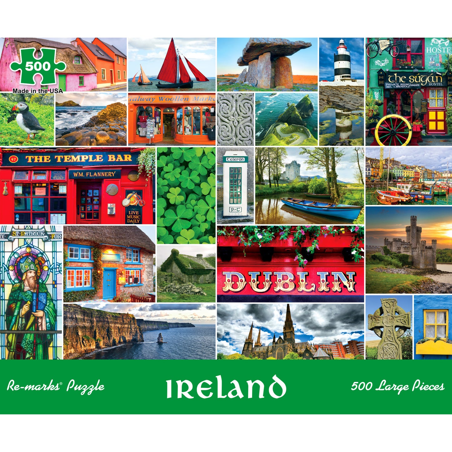 Ireland Photo Collage 500 Large Piece Jigsaw Puzzle