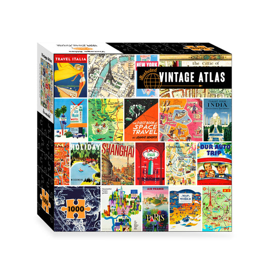 Vintage Atlas Collage 1000-Piece Jigsaw Puzzle