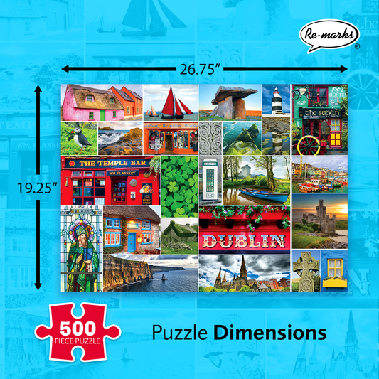 Ireland Photo Collage 500 Large Piece Jigsaw Puzzle