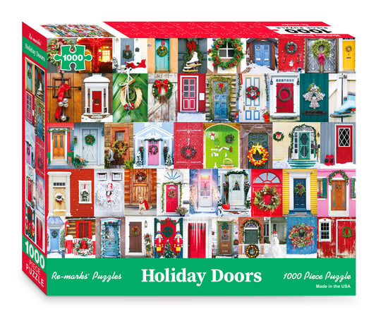 Holiday Doors Collage 1000-Piece Jigsaw Puzzle