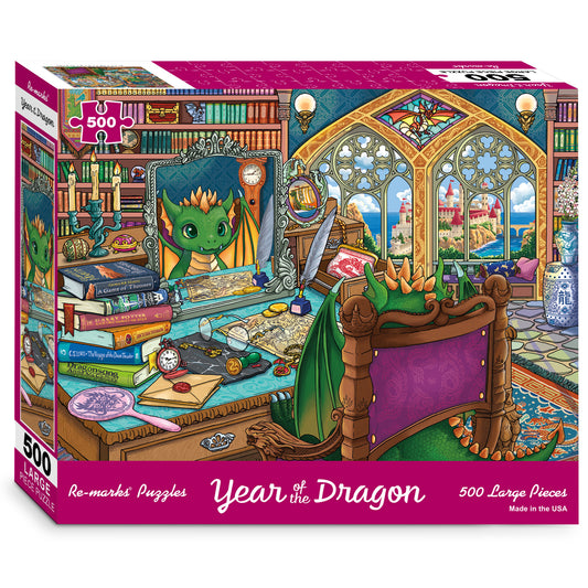 Year of the Dragon Illustrated 500-Piece Jigsaw Puzzle