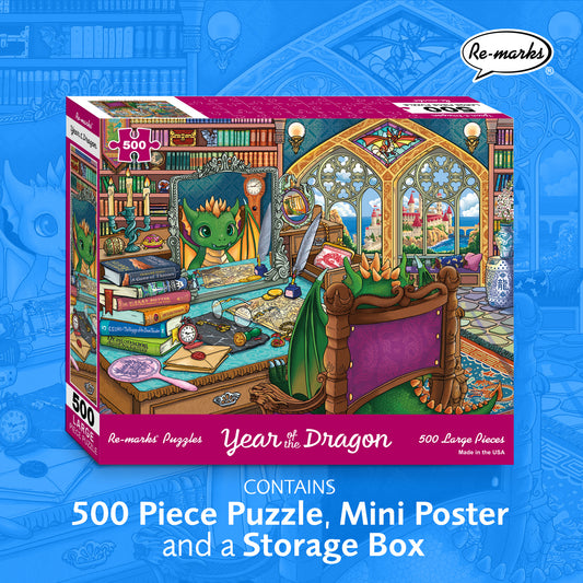 Year of the Dragon Illustrated 500-Piece Jigsaw Puzzle
