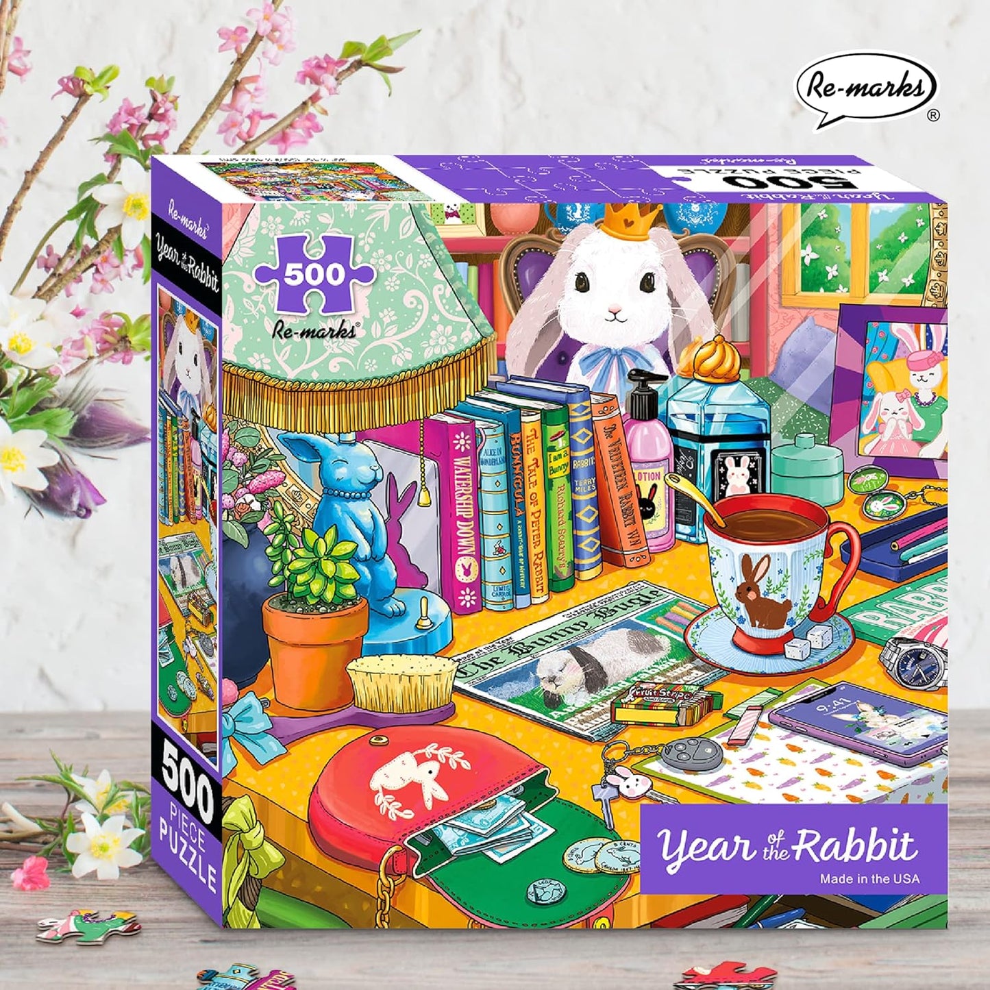 Year of the Rabbit Illustrated 500-Piece Jigsaw Puzzle
