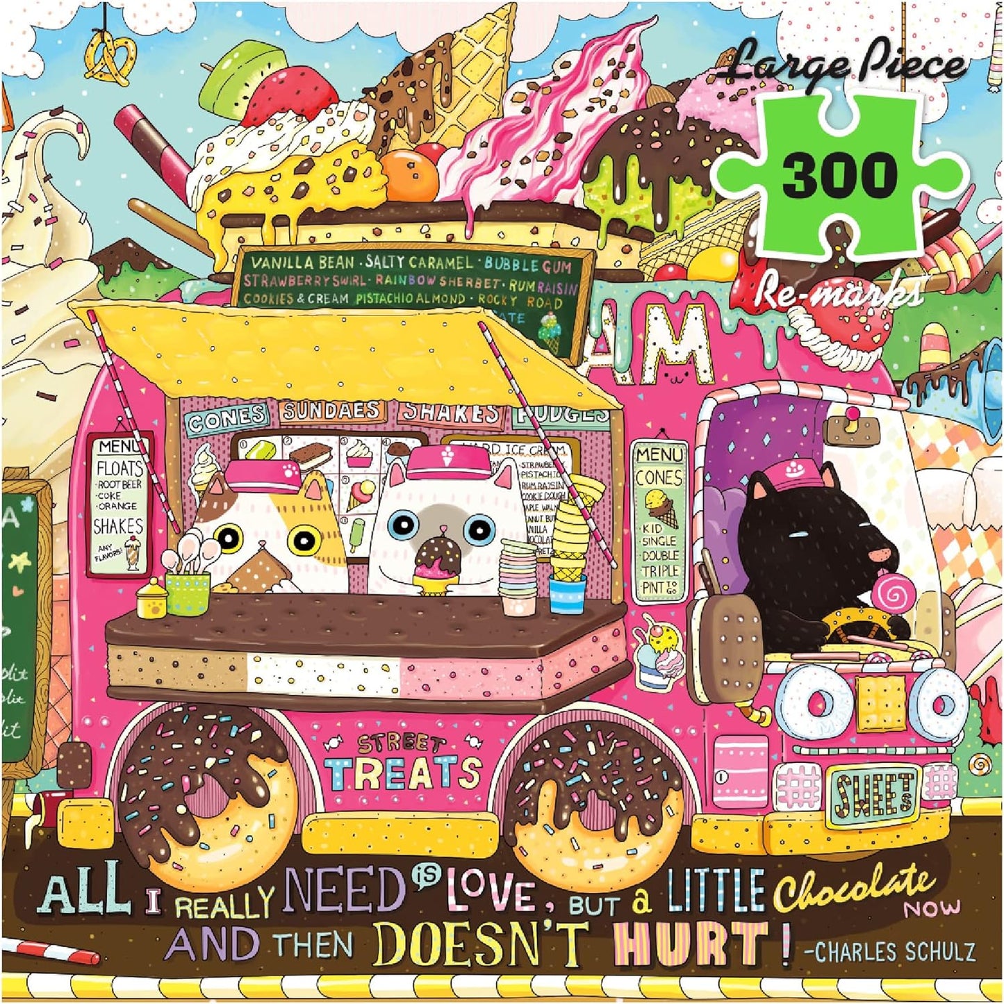 Ice Cream Truck Illustration 300-Large Piece Jigsaw Puzzle