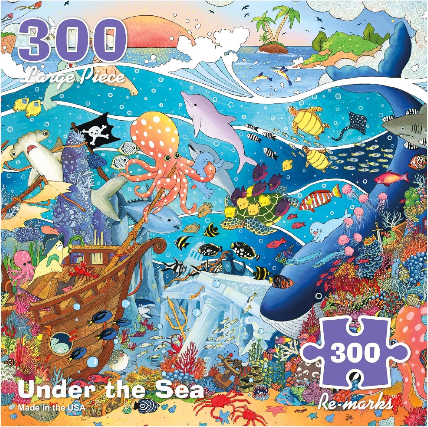 Under the Sea Illustration 300-Large Piece Jigsaw Puzzle
