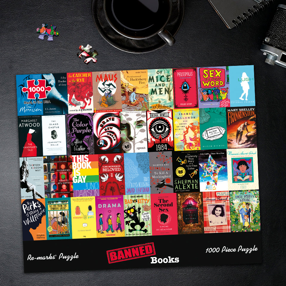 Banned Books Literary Collage 1000-Piece Jigsaw Puzzle