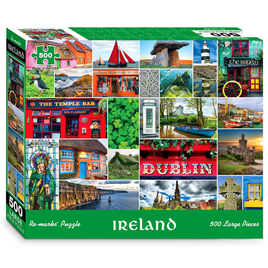 Ireland Photo Collage 500 Large Piece Jigsaw Puzzle