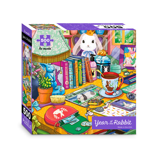 Year of the Rabbit Illustrated 500-Piece Jigsaw Puzzle