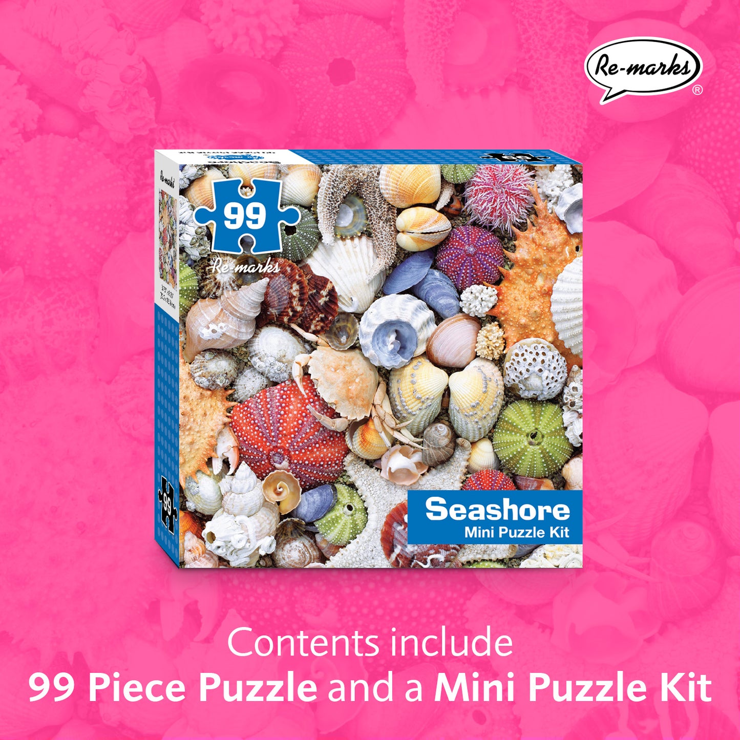 Seashore Mini Puzzle Kit - 99-Piece Puzzle with Display Kit