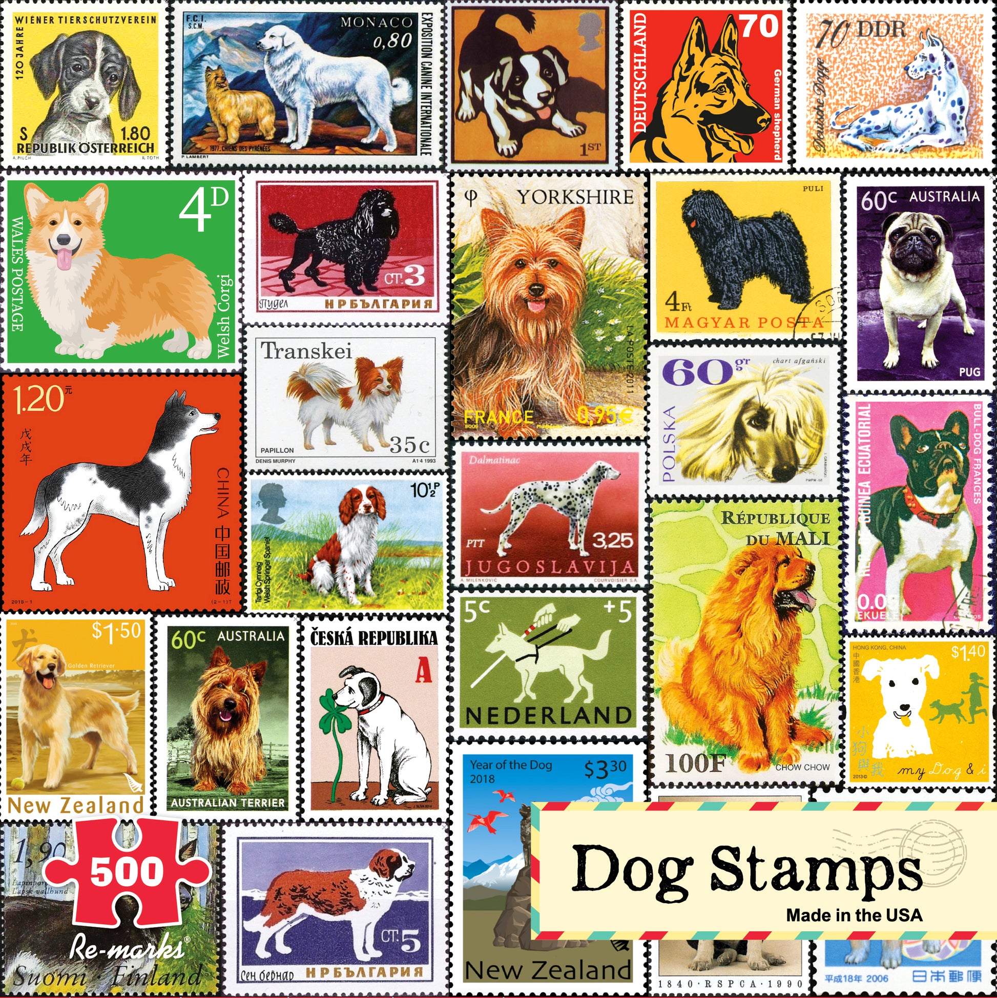 Love Letters Stamps Collage 1000-Piece Jigsaw Puzzle – Re-marks, Inc.