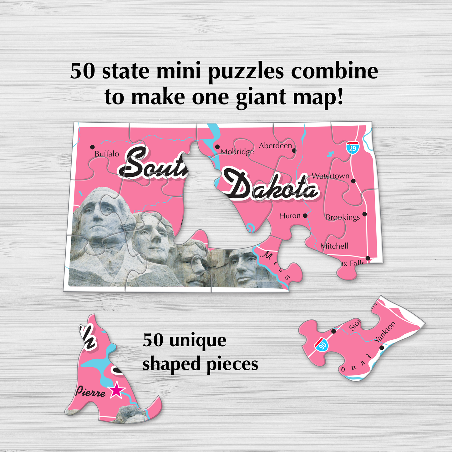 Map of USA Educational 850-Piece Jumbo Puzzle