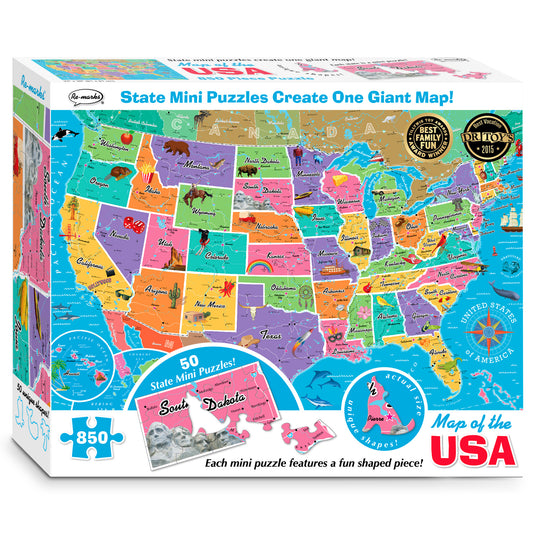 Map of USA Educational 850-Piece Jumbo Puzzle